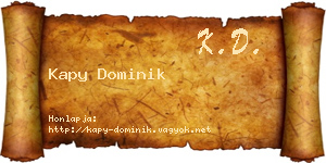Kapy Dominik névjegykártya